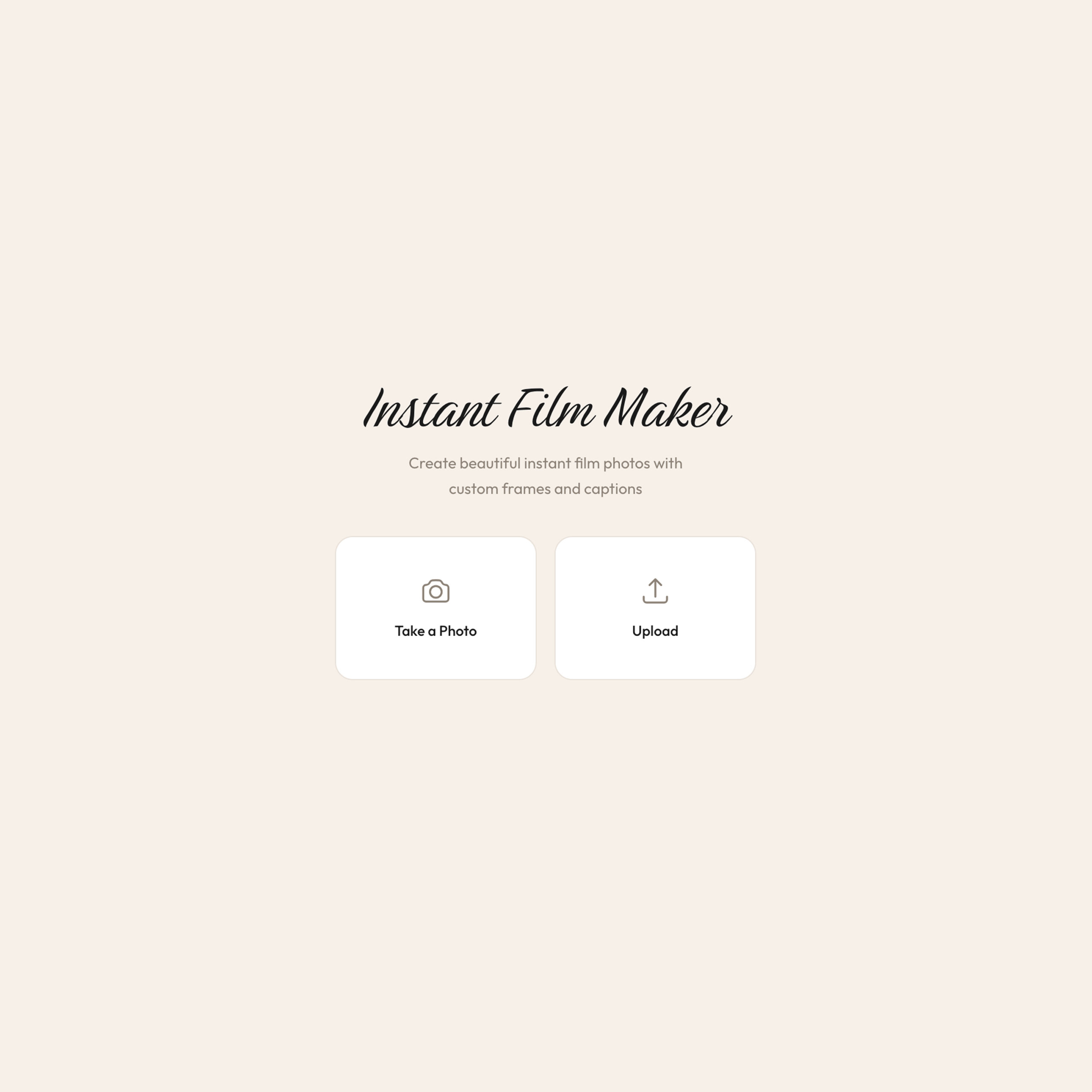 Instant film homepage