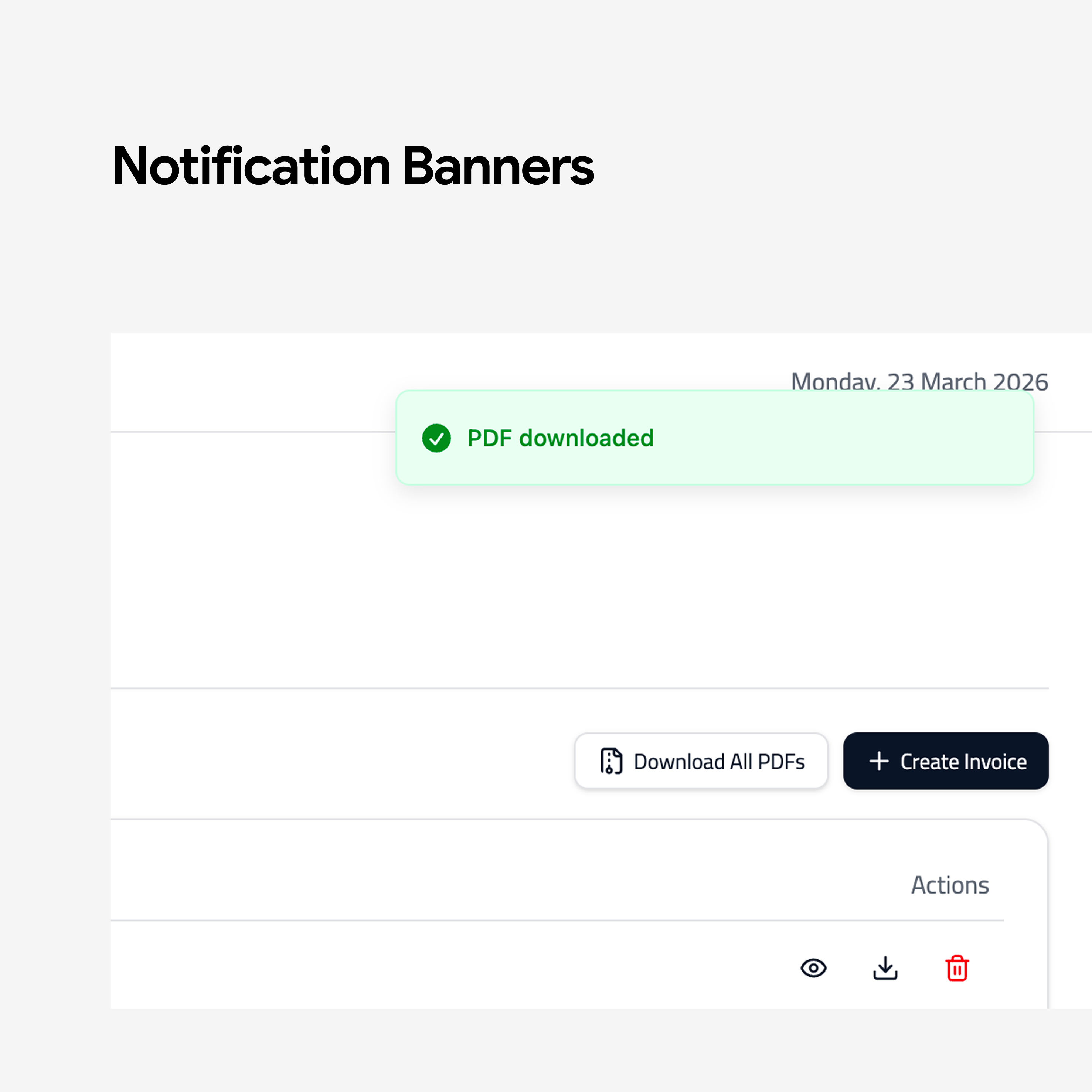 VSM Notification Banners